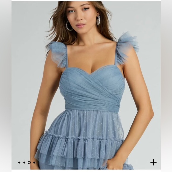 Gillian Sleeveless Ruffled A-Line Tulle Formal Dress - Picture 2 of 9